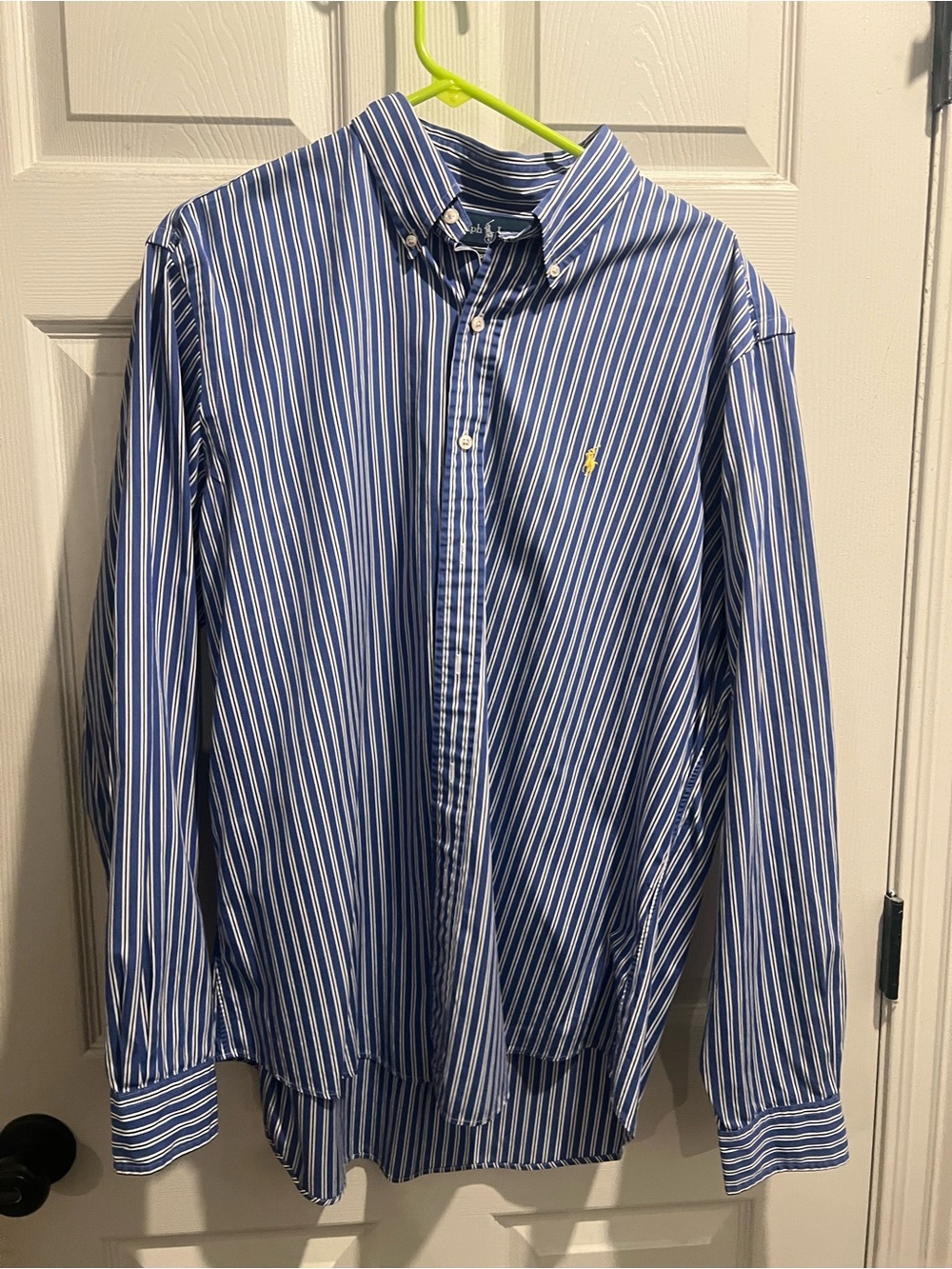 Polo by Ralph Lauren Navy and White Vertical Stripe Dress Shirt